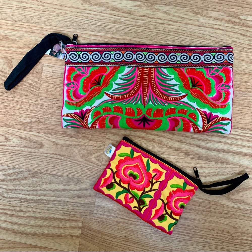 Fair Trade Colorful 💗💚Bohemian💚💗 Clutch Set